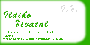 ildiko hivatal business card